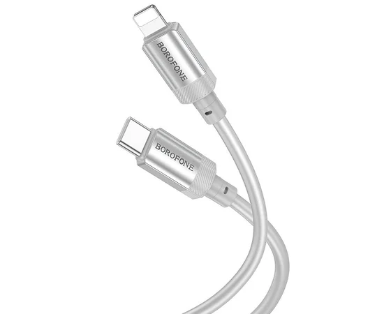Дата кабель Borofone BX108 Start silicone Type-C to Lightning 27W (1m) Gray
