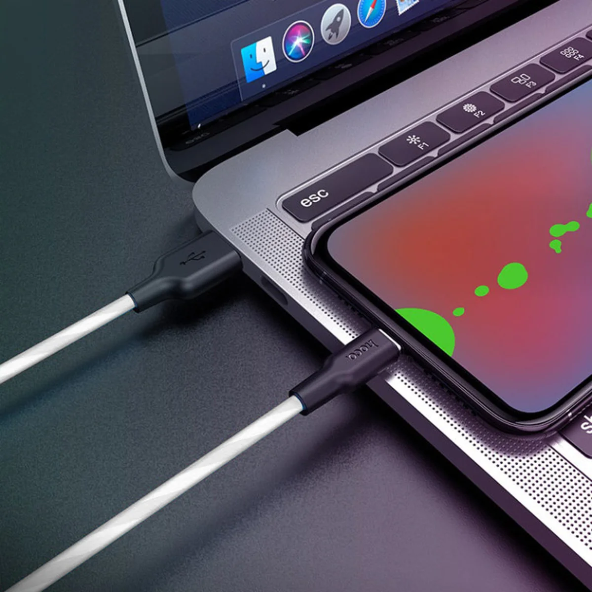Дата кабель Hoco X21 Plus Silicone Type-C Cable (2m) Черный / Белый