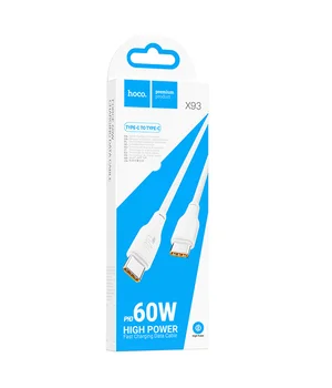 Дата кабель Hoco X93 Force Type-C to Type-C 60W (2m) White