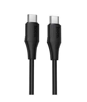 Дата кабель Hoco X124 Bien silicone Type-C to Type-C 60W (1m) Black