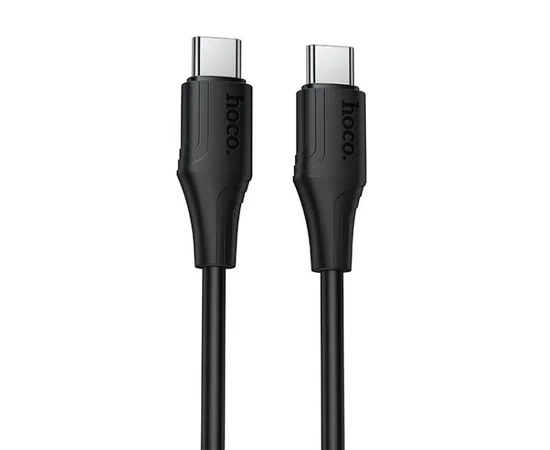 Дата кабель Hoco X124 Bien silicone Type-C to Type-C 60W (1m) Black