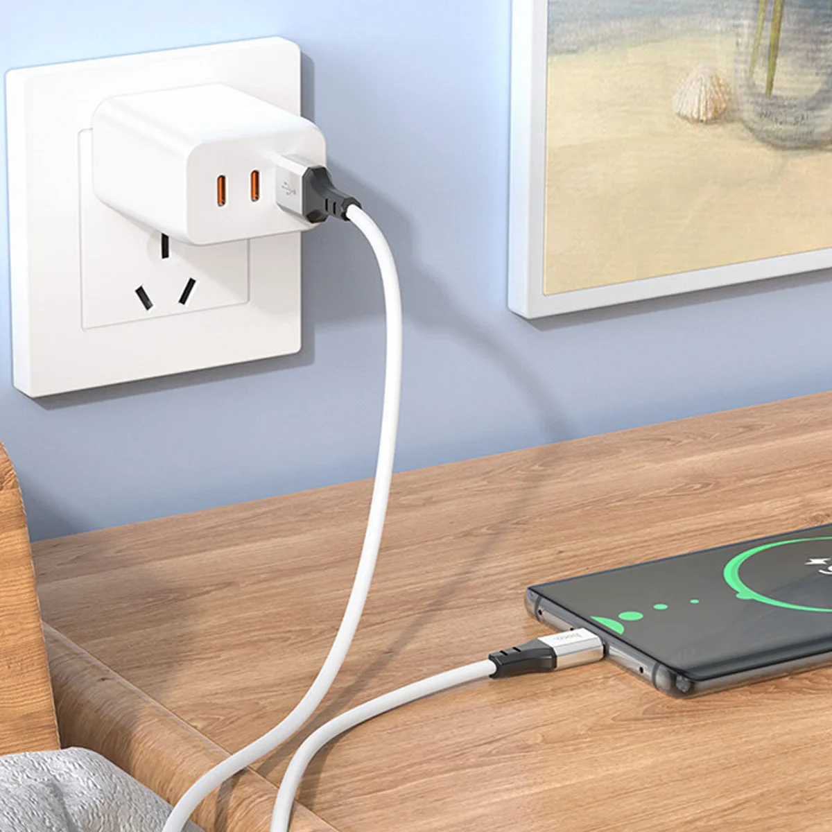 Дата кабель Hoco X86 Spear USB для Type-C (1m) White