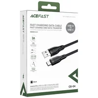 Дата кабель Acefast C8-04 USB to Type-C 3A (1.2m) Black