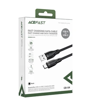 Дата кабель Acefast C8-04 USB to Type-C 3A (1.2m) Black