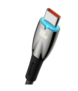 Дата кабель Baseus Glimmer Series Fast Charging Data Cable USB для Type-C 100W 1m (CADH00040) Black