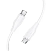 Дата кабель Hoco X124 Bien silicone Type-C to Type-C 60W (1m) White