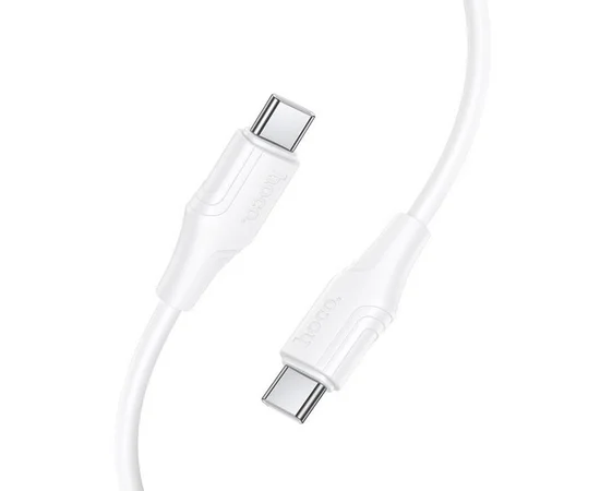 Дата кабель Hoco X124 Bien silicone Type-C to Type-C 60W (1m) White