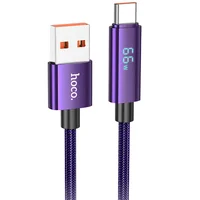 Дата кабель Hoco U125 Benefit 5A USB to Type-C (1.2m) Purple