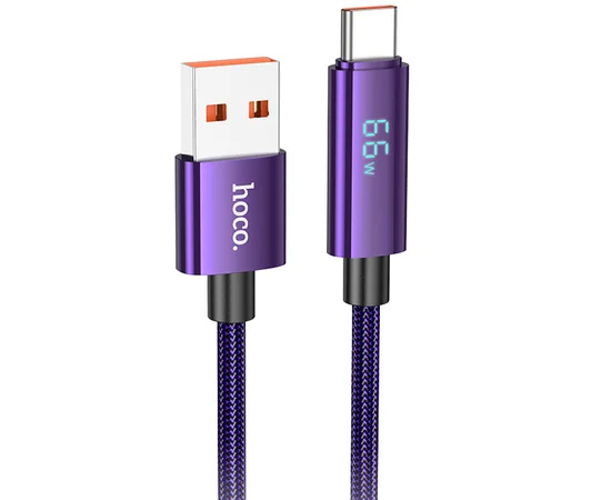 Дата кабель Hoco U125 Benefit 5A USB to Type-C (1.2m) Purple