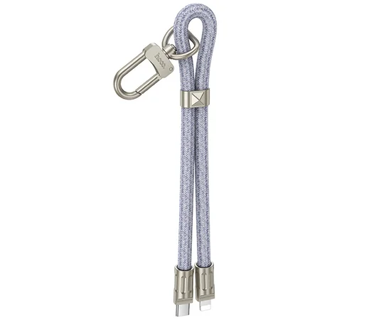 Дата кабель-шнурок Hoco GH5 Elegant Type-C to Lightning (0.21m) Denim Blue
