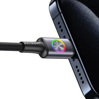 Дата кабель Usams US-SJ753 With Colorful Light Huan Ser. Type-C to Lightning 30W (1.2m) Tarnish