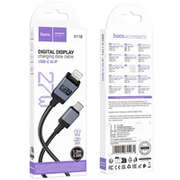 Дата кабель Hoco X118 Generous with display Type-C to Lightning 27W (1m) Black