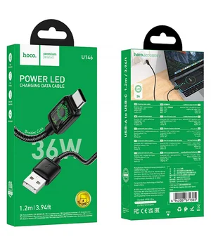 Дата кабель Hoco U146 Mundo USB to Type-C 36W (1.2m) Black