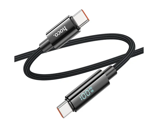 Дата кабель Hoco U125 Benefit 100W Type-C to Type-C (1.2m) Black