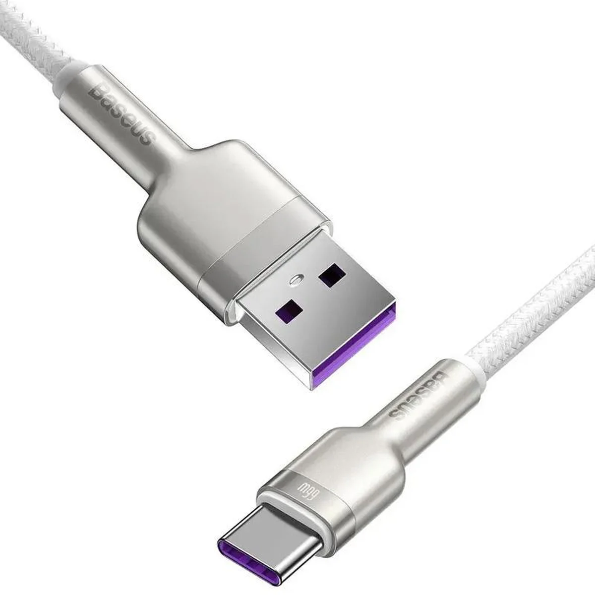Дата кабель Baseus Cafule Metal Data USB Type-C 66W (2m) (CAKF0002) White
