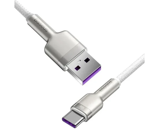 Дата кабель Baseus Cafule Metal Data USB to Type-C 66W (2m) (CAKF0002) White