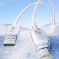 Дата кабель Baseus Crystal USB to Type-C 100W (2m) (E04279) Moon White