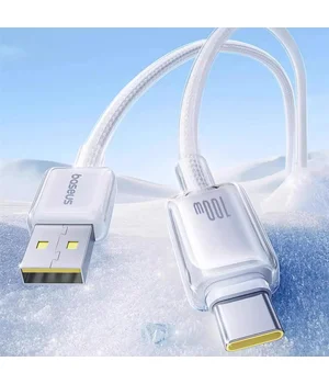 Дата кабель Baseus Crystal USB to Type-C 100W (2m) (E04279) Moon White