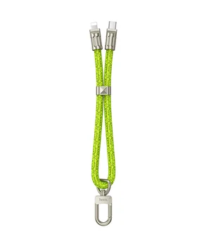 Дата кабель-шнурок Hoco GH5 Elegant Type-C to Lightning (0.21m) Fluorescent Green