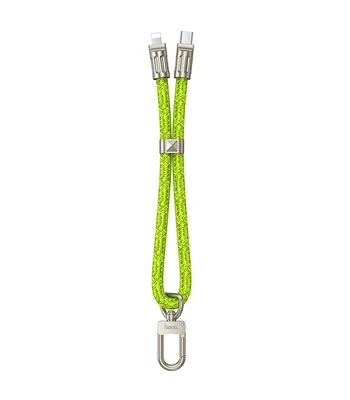Дата кабель-шнурок Hoco GH5 Elegant Type-C to Lightning (0.21m) Fluorescent Green