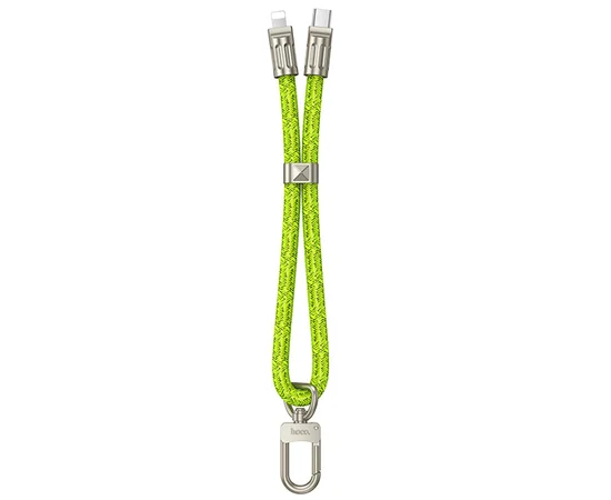 Дата кабель-шнурок Hoco GH5 Elegant Type-C to Lightning (0.21m) Fluorescent Green