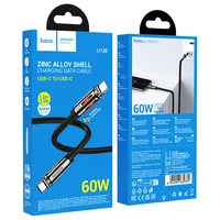 Дата кабель Hoco U136 Prize Type-C to Type-C 60W (1.2m) Black