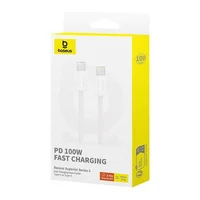 Дата кабель Baseus Superior 2 Fast Charging Type-C to Type-C 100W (1m) (P10365200211-03) Moon White