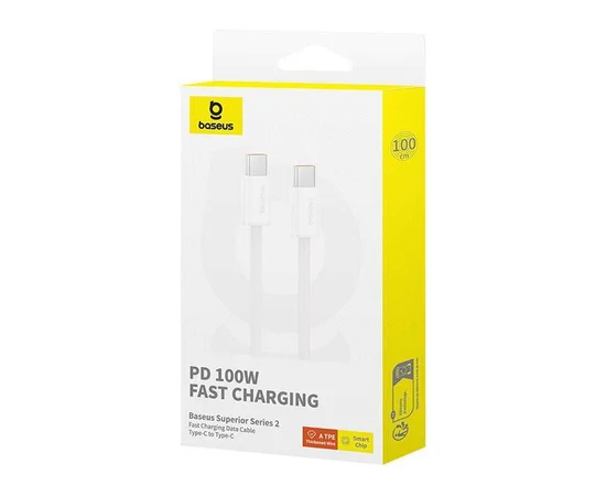 Дата кабель Baseus Superior 2 Fast Charging Type-C to Type-C 100W (1m) (P10365200211-03) Moon White