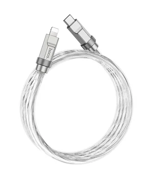 Дата кабель Hoco U113 Solid 20W Type-C to Lightning (1m) Silver