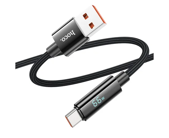 Дата кабель Hoco U125 Benefit 5A USB to Type-C (1.2m) Black