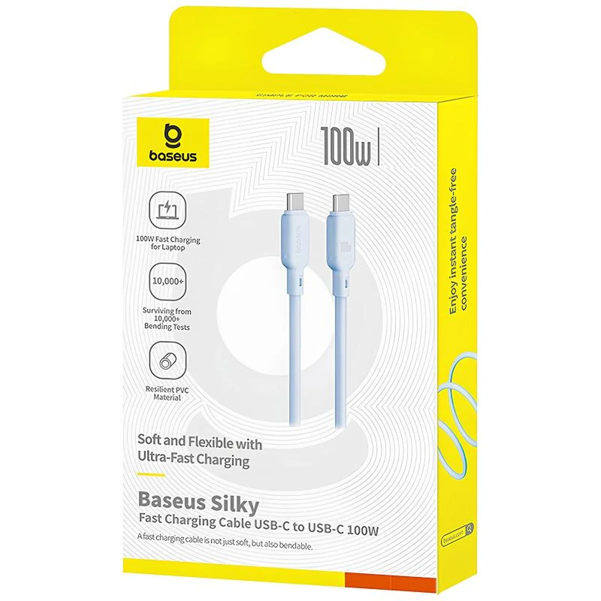 Дата кабель Baseus Silky Series OS Fast Charging Type-C to Type-C 100W (1m) (P10377704) Galaxy Blue