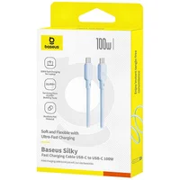 Дата кабель Baseus Silky Series OS Fast Charging Type-C to Type-C 100W (1m) (P10377704) Galaxy Blue