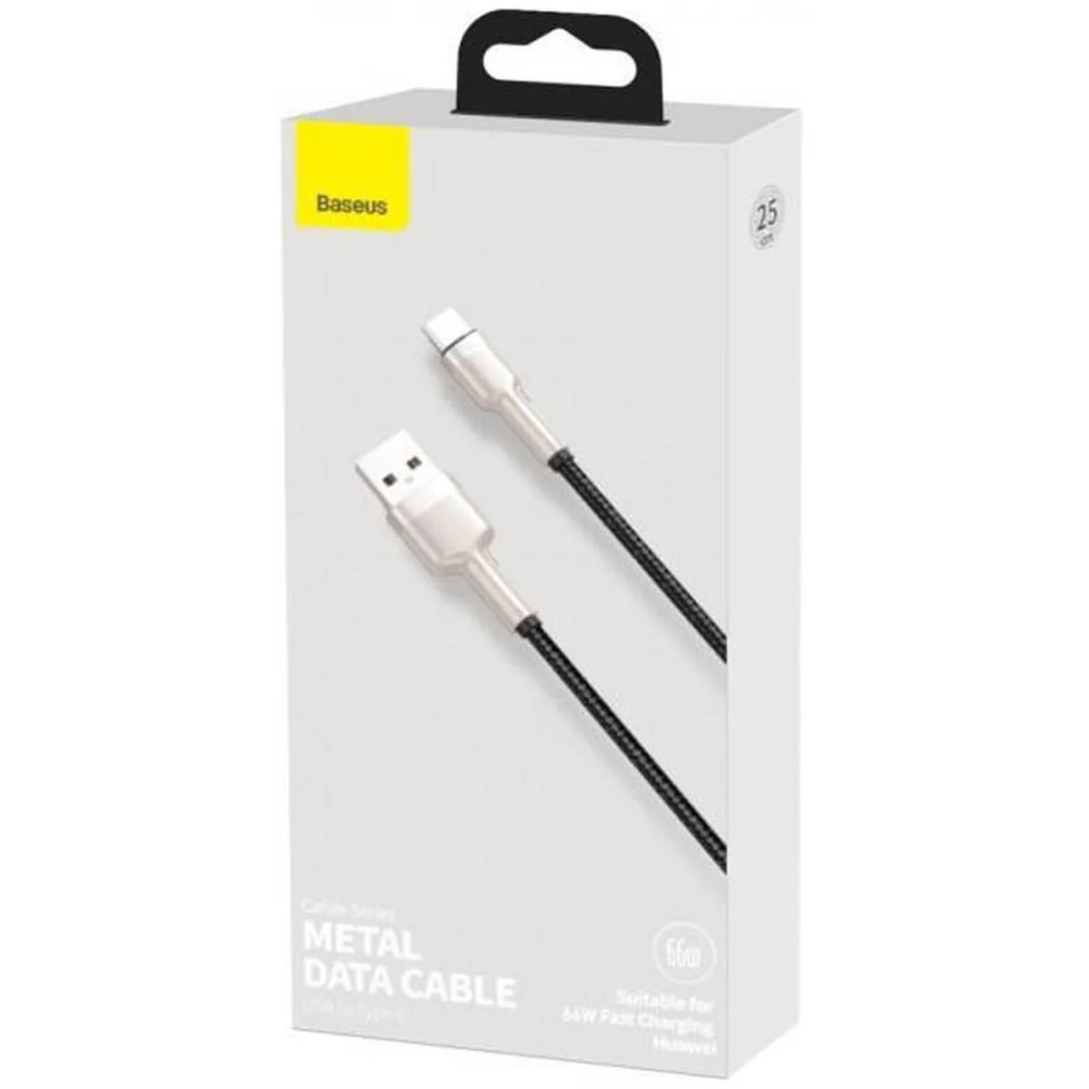 Дата кабель Baseus Cafule Metal Data USB to Type-C 66W (0.25m) (CAKF00000) Black