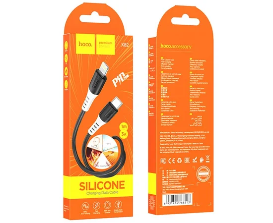 Дата кабель Hoco X82 Silicone Type-C to Lightning 20W (1m) Black
