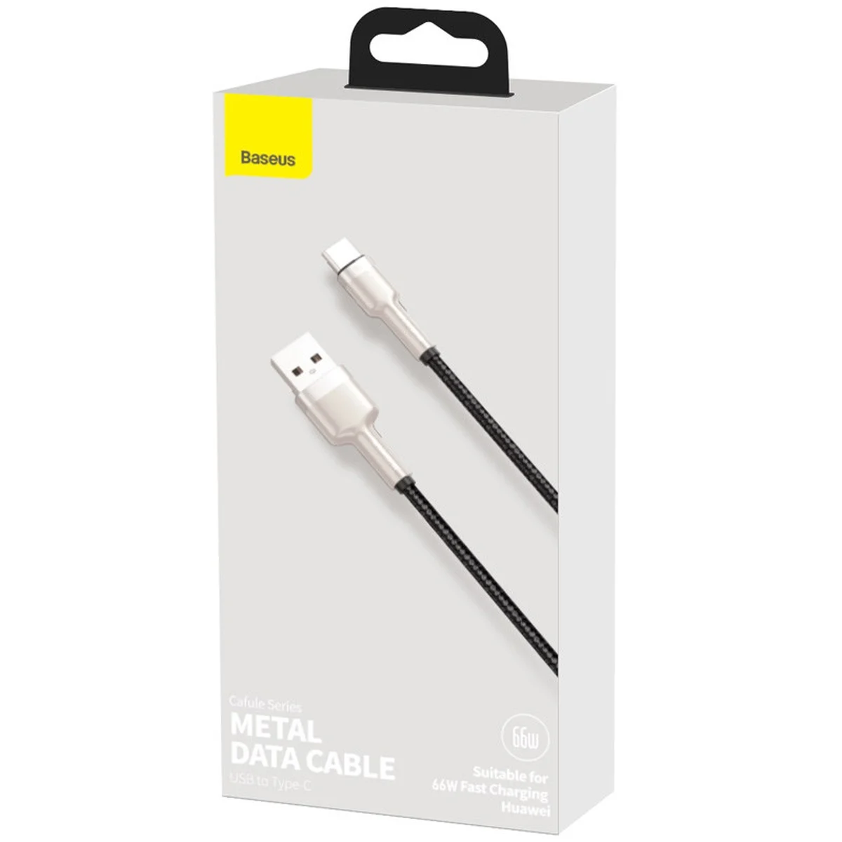 Дата кабель Baseus Cafule Metal Data USB Type-C 66W (1m) (CAKF00010) Black