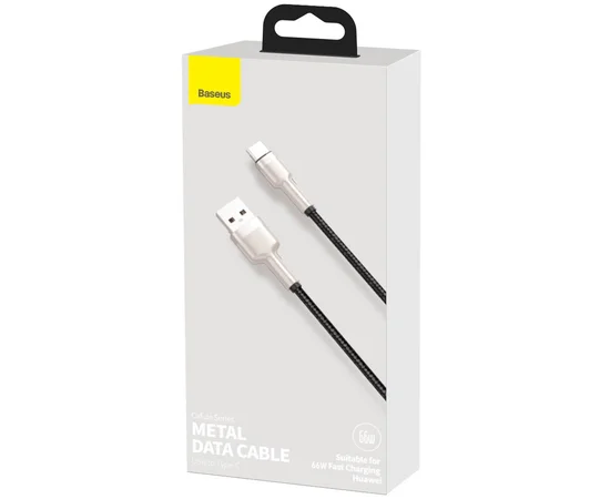 Дата кабель Baseus Cafule Metal Data USB to Type-C 66W (1m) (CAKF00010) Black