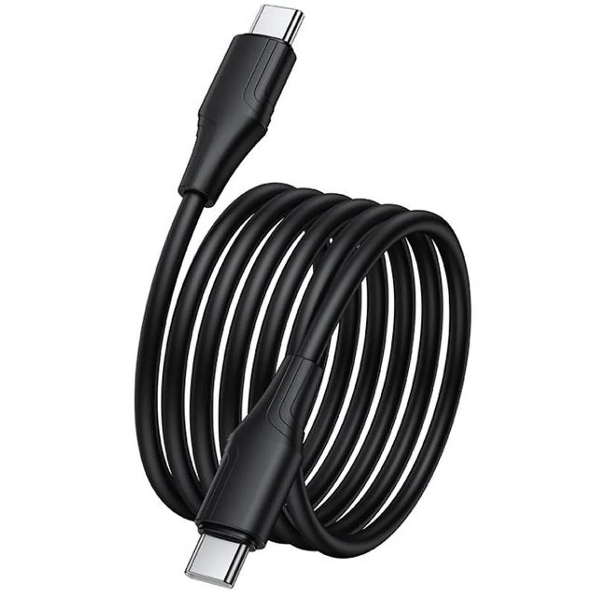 Дата кабель Hoco X124 Bien silicone Type-C to Type-C 60W (1m) Black