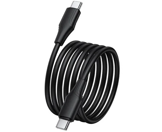 Дата кабель Hoco X124 Bien silicone Type-C to Type-C 60W (1m) Black