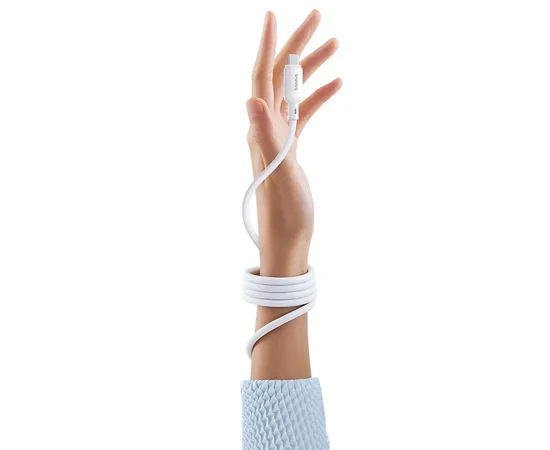 Дата кабель Baseus PicoGo Magnetic Liquid Silicone Type-C to Type-C 240W (1m) (P10376800) Moon White