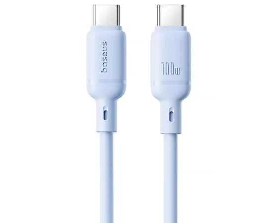 Дата кабель Baseus Silky Series OS Fast Charging Type-C to Type-C 100W (1m) (P10377704) Galaxy Blue