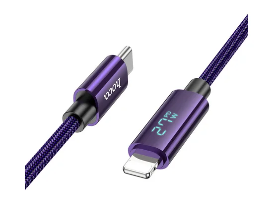 Дата кабель Hoco U125 Benefit 27W Type-C to Lightning (1.2m) Purple