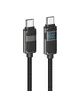 Дата кабель Hoco U137 Line with display Type-C to Type-C 60W (1.2m) Black