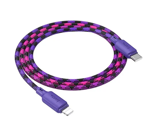Дата кабель Hoco X116 Meridian Type-C to Lightning 27W (1m) Gradient Purple Mix