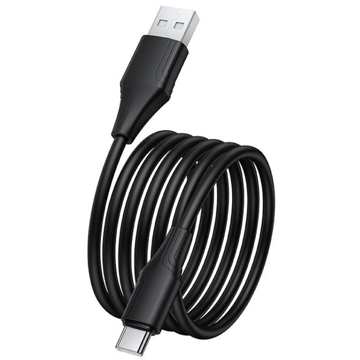 Дата кабель Hoco X124 Bien silicone USB to Type-C 3A (1m) Black