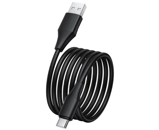 Дата кабель Hoco X124 Bien silicone USB to Type-C 3A (1m) Black