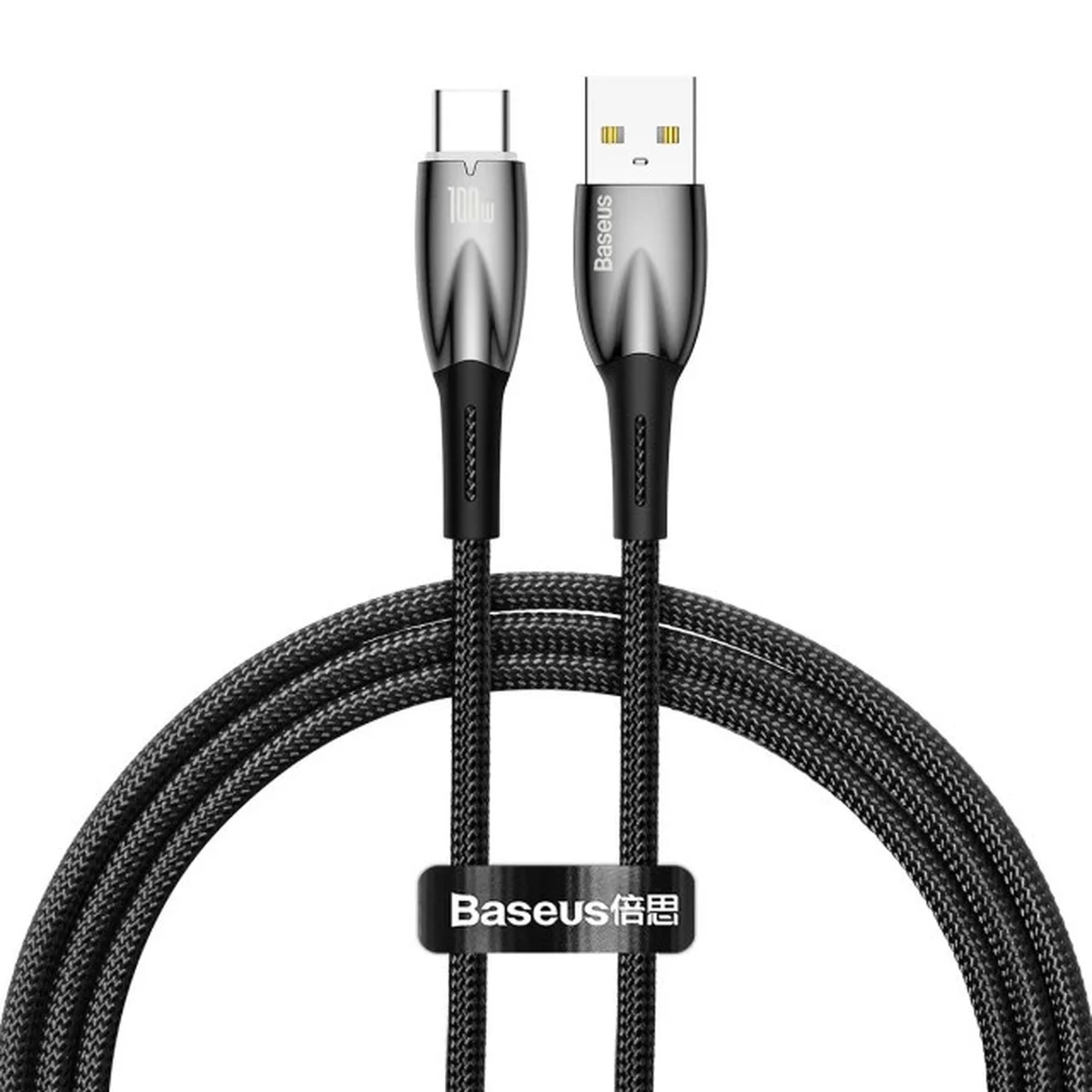 Дата кабель Baseus Glimmer Series Fast Charging Data Cable USB to Type-C 100W 1m (CADH00040) Black