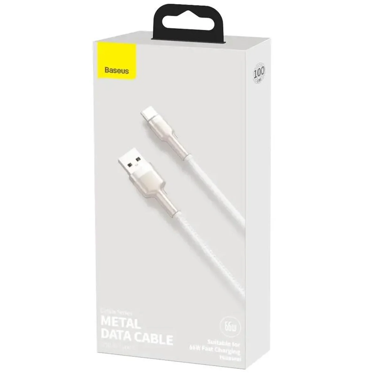 Дата кабель Baseus Cafule Metal Data USB Type-C 66W (2m) (CAKF0002) White