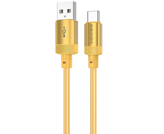 Дата кабель Borofone BX108 Start silicone USB to Type-C 3A (1m) Gold