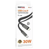 Дата кабель Borofone BX124 Peace Type-C to Lightning 30W (1m) Black