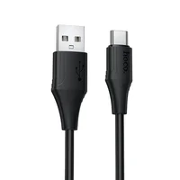 Дата кабель Hoco X124 Bien silicone USB to Type-C 3A (1m) Black